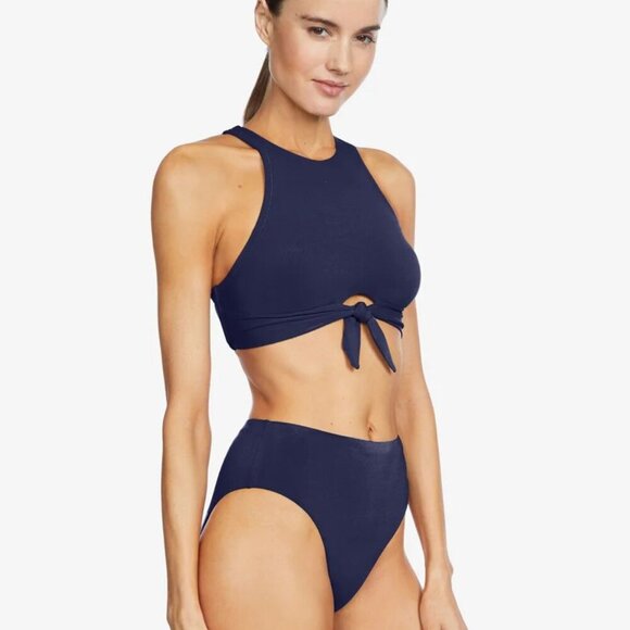 NWT Robin Piccone Ava High Waist Bikini Bottom – Size L - Picture 2 of 2